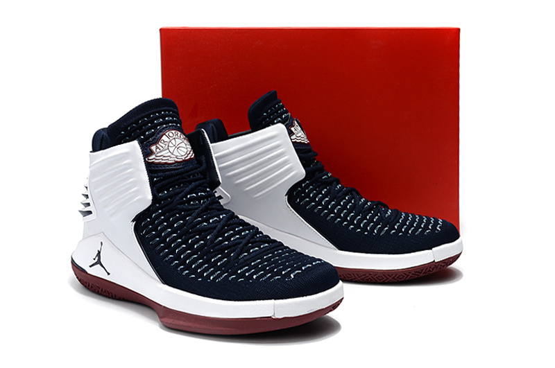 Men Jordan 32 Black White Red Shoes